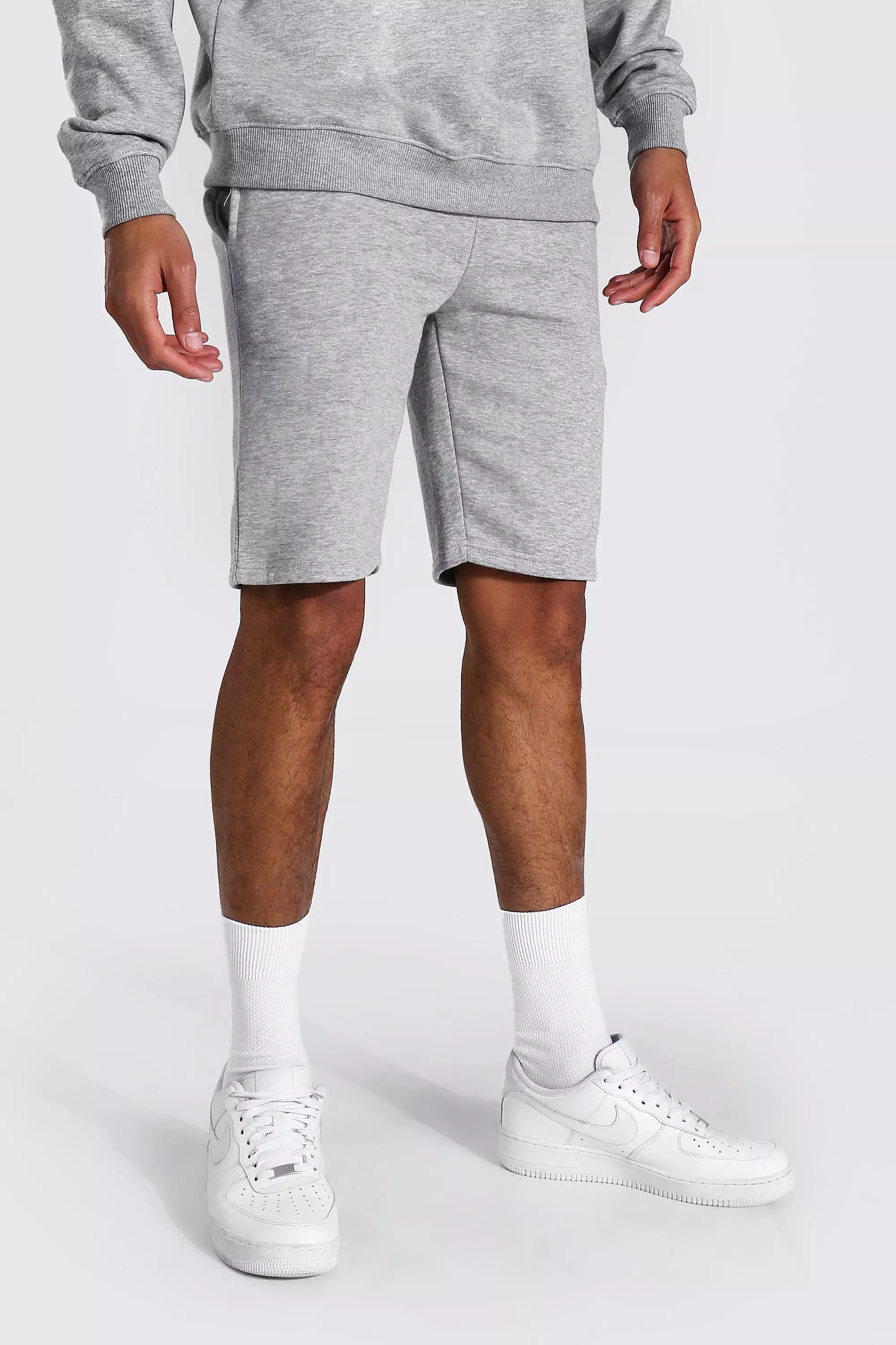 Slim fit fleece sales shorts